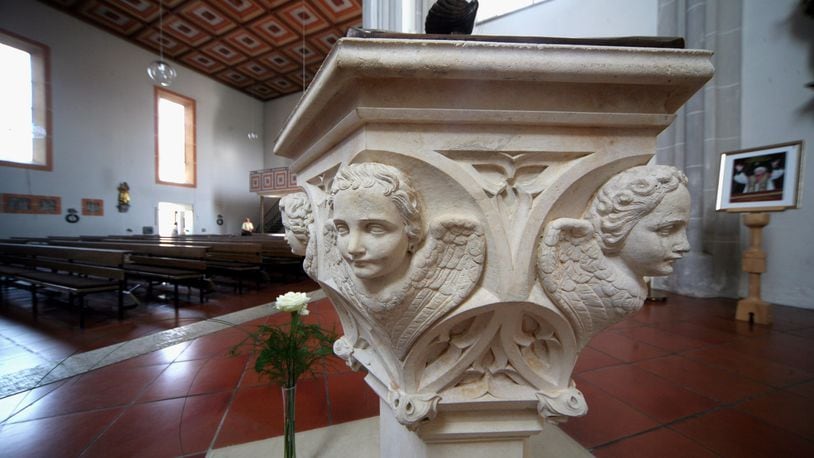A baptism font was the site of a strange incident in France, where a priest slapped a crying baby.