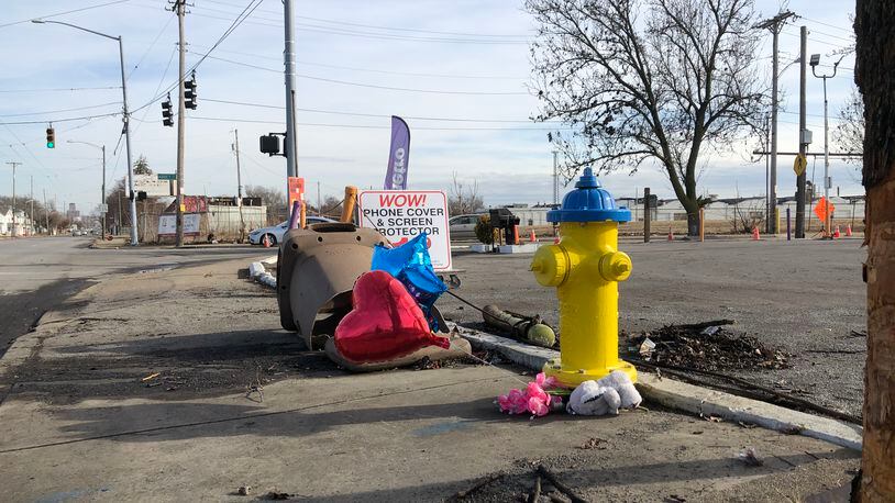 The site of a fatal Christmas Day crash at Brooklyn Avenue and West Third Street. STAFF/BONNIE MEIBERS