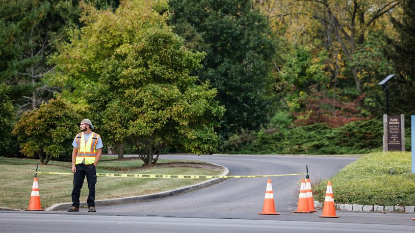 Cox Arboretum MetroPark was closed Sept. 25, 2023, after a body was found Monday morning. JIM NOELKER / STAFF