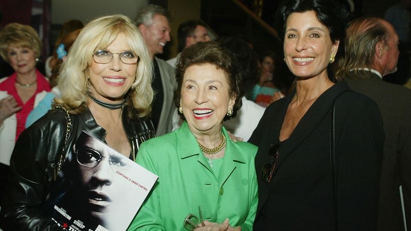 Nancy Sinatra Sr. is flanked by her daughters, Nancy Sinatra Jr., left, and Tina Sinatra. The Sinatra matriarch died Friday. She was 101.