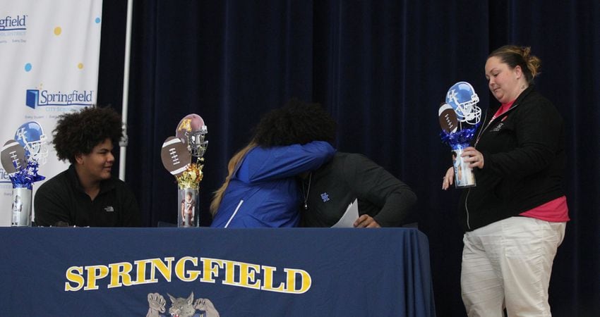 Photos: Three Springfield football players make college decisions official