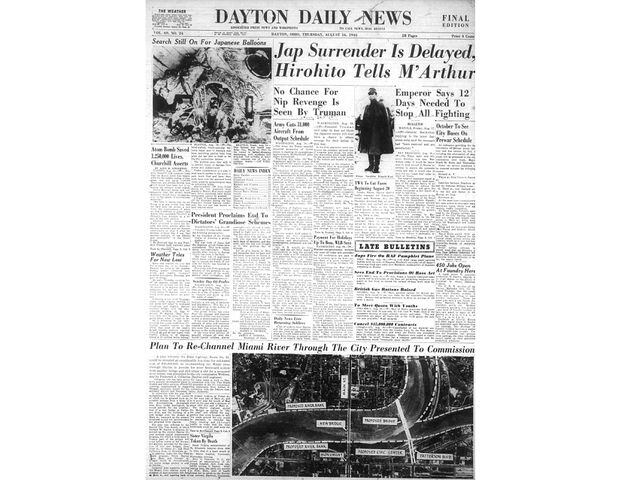 Front pages of Dayton Daily News: WWII in 1945
