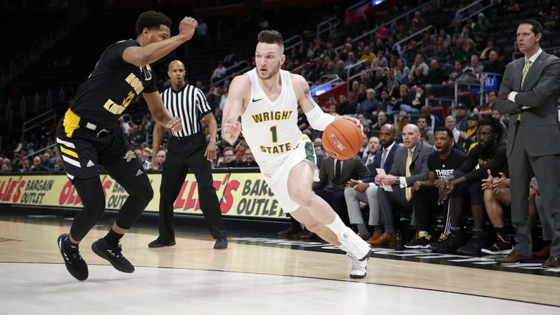 Bill Wampler scored 16 points to lead Wright State in Tuesday's 77-66 loss to Northern Kentucky in the championship game of the Horizon League tournament at Little Caesars Arena in Detroit. Brian Sevald/CONTRIBUTED