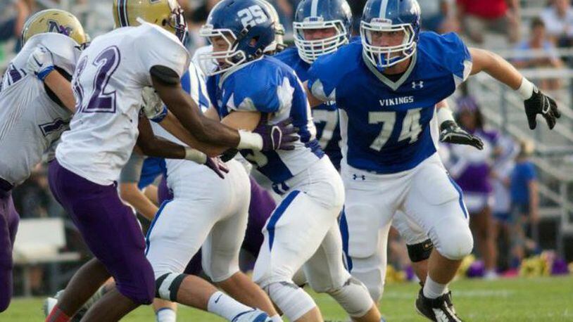 Miamisburg High School offensive lineman Cody Lamb (74) has verbally committed to the University of Cincinnati. CONTRIBUTED PHOTO