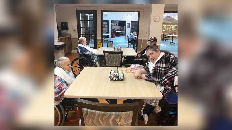 Widows Home of Dayton residents gather together in the nursing home. CONTRIBUTED