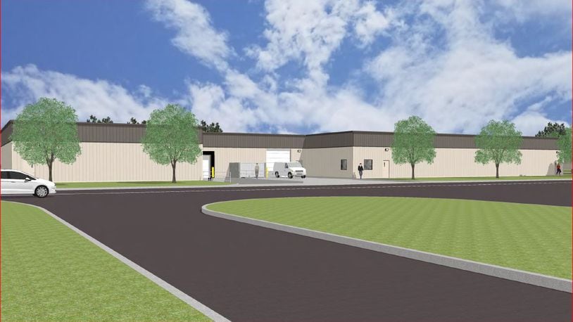 A drawing of the planned Thaler Machine Co. warehouse, planned for Edwards Drive and Tahlequah Trail in Springboro. Contributed
