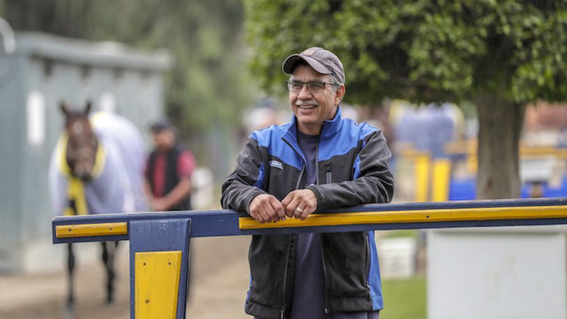 Pascual Rivera is foreman for Bob Baffert Stables at Santa Anita Race Track, Arcadia, Calif., on May 30, 2018. (Irfan Khan/Los Angeles Times/TNS)