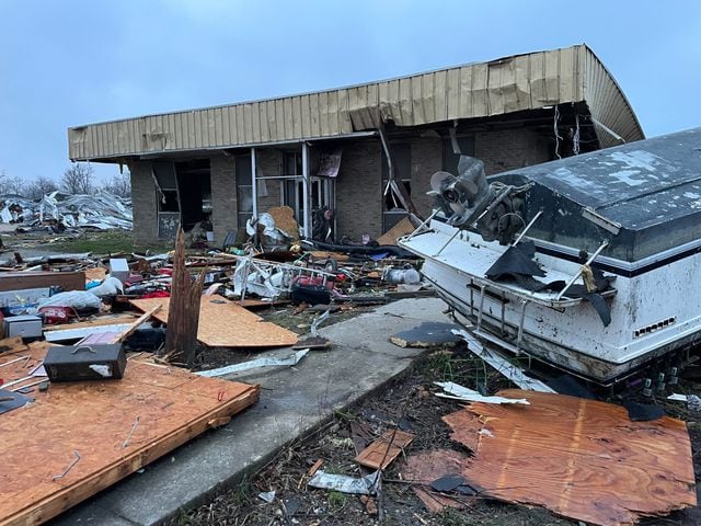 Tornado damage in Lakeview, Ohio