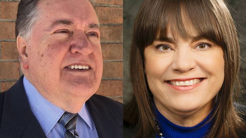 Don Shaffer, left, of Brookville and Carolyn Rice of Kettering are facing off in the Democratic primary for Montgomery County Commissioner. SUBMITTED