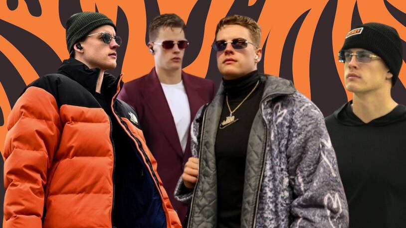Cincinnati Bengals Quarterback Joe Burrow is known for having style: It's always a surprise to fans what he will wear when he shows up on game days. FILE