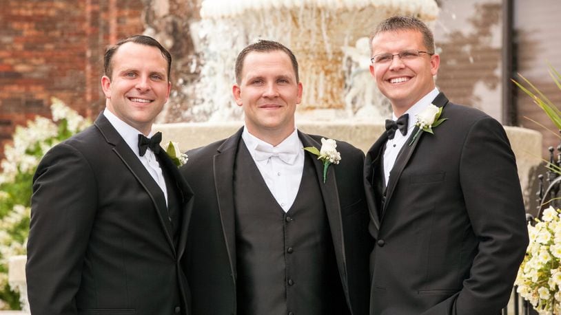 Brothers Eric, Andy and Matt Farrell pose for photo at Andy’s wedding in 2016. Submitted photo