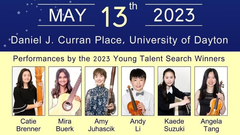 The winners of Discover Classical's Young Talent Search will perform May 13 at the Daniel J. Curran Place, University of Dayton. CONTRIBUTED