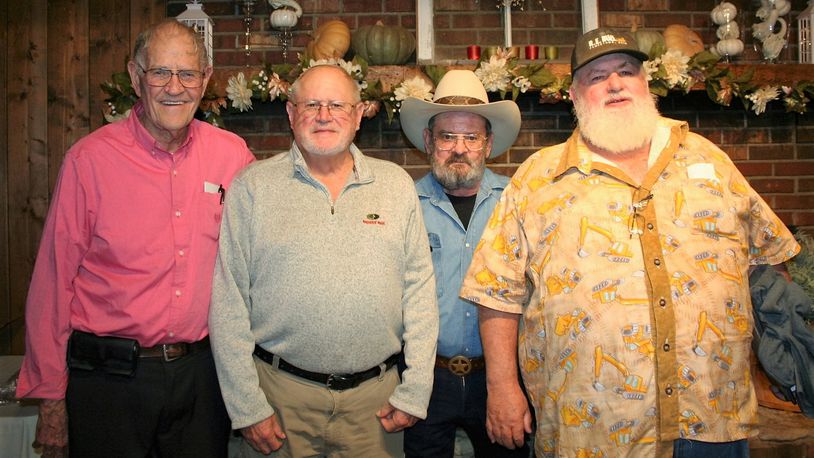 Greene County Parks and Trails retired director Charles “Ed” Dressler (left to right), Ed Bice, John Humston and Rick Bull recently celebrated the 40th year of the GCP&T Ranger Division. Bice, Humston and Bull were the original three park rangers and instrumental in building the foundation for the organization. CONTRIBUTED