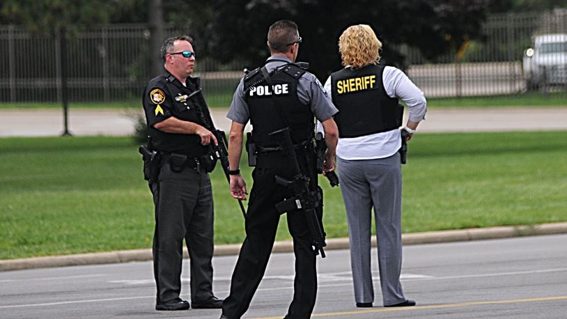 FILE: Multiple law enforcement agencies responded to Wright-Patterson Air Force Base on Thursday, Aug. 2, after a reported active shooter situation that was later determined to be not credible. MARSHALL GORBY / STAFF