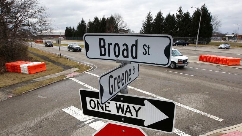 Fairborn’s efforts to curb traffic in the neighborhood roadways of Ohio Street, South Street, and Greene Street — by making right turns only onto Broad Street — will become permanent. The changes changes impact Wright-Patterson Air Force Base commuters. TY GREENLEES / STAFF