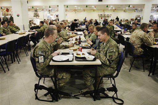 Troops celebrate Christmas away from home