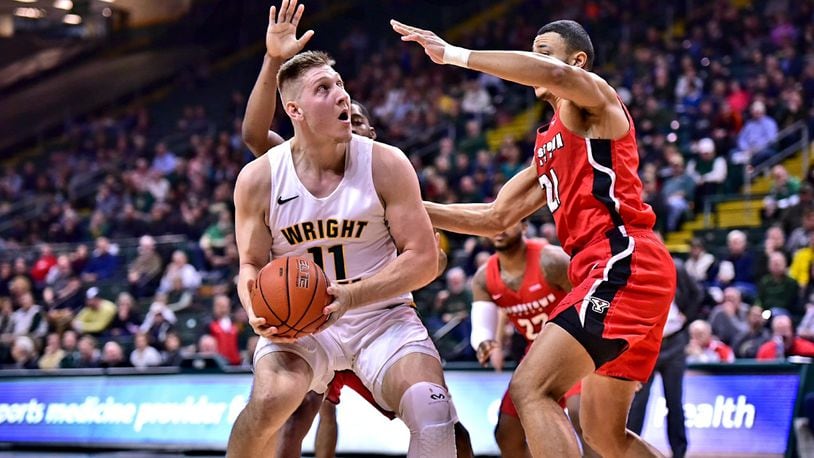 Wright State’s Loudon Love looks for a shot during Saturday’s game vs. Youngstown State at the Nutter Center. Joseph Craven/CONTRIBUTED