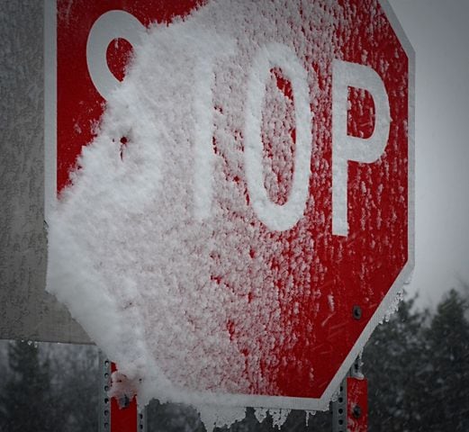 Snow sticking in Greene County