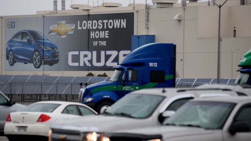 LORDSTOWN, OH - NOVEMBER 26: An exterior view of the GM Lordstown Plant on November 26, 2018 in Lordstown, Ohio. GM said it would end production at five North American plants including Lordstown, and cut 15 percent of its salaried workforce. The GM Lordstown Plant assembles the Chevy Cruz. (Photo by Jeff Swensen/Getty Images)