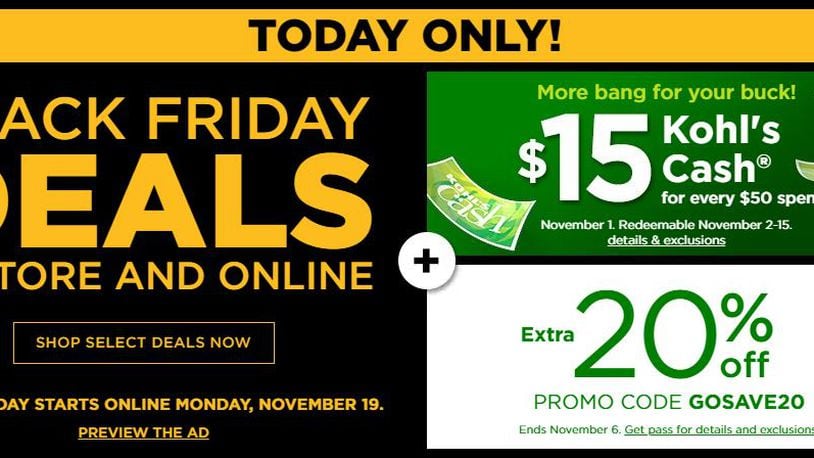 Kohl's debuts Black Friday ad with special one-day sale