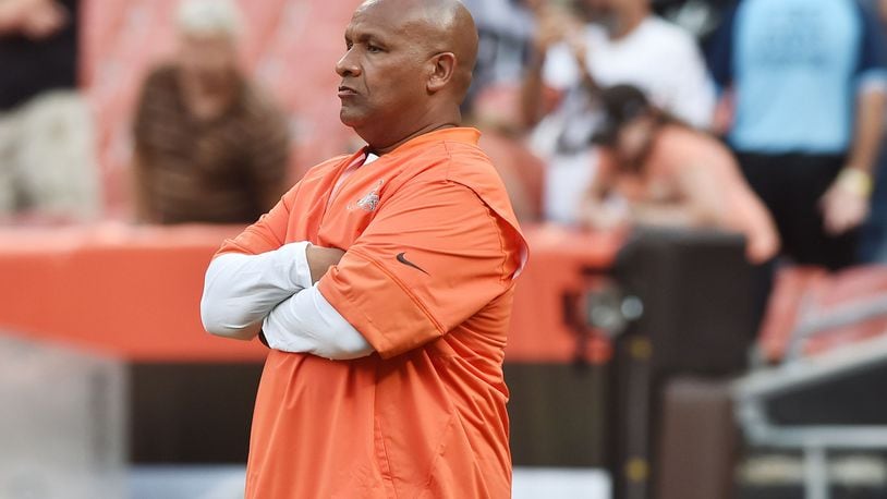 Browns coach Hue Jackson isn't a fan of players protesting during the national anthem.