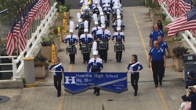 Hamilton High School’s Marching Band traveled to Hawaii, where it performed over the Thanksgiving break in the Waikiki Holiday Parade to commemorate the 75th anniversary of the attack on Pearl Harbor. The band members toured the Dole Plantation, DiamondHead, and Pali Lookout. They also performed patriotic music on the USS Missouri. CONTRIBUTED PHOTO