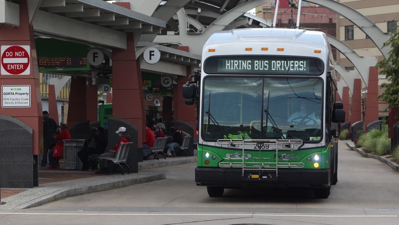 Greater Dayton RTA is hiring bus drivers. Agency officials say they are facing a severe shortage of bus drivers, which is leading to route eliminations and other service changes. CORNELIUS FROLIK / STAFF