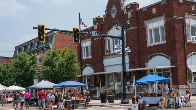 Downtown Tipp City during the Vintage in the Village event Saturday, June 17, 2023. TOM GILLIAM / CONTRIBUTING PHOTOGRAPHER