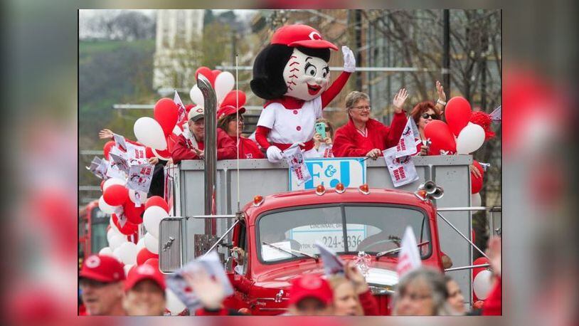 Rosie Red, always a fixture at the Cincinnati Reds Opening Day Parade. (Courtesy/Greg Lynch)