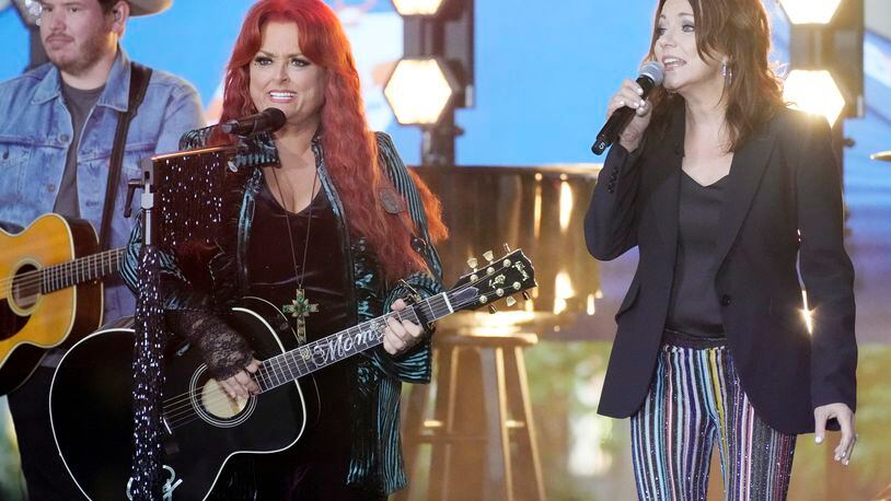 Wynonna Judd, left, and Martina McBride perform on NBC's Today show at Rockefeller Plaza on Monday, Oct. 24, 2022, in New York. (Photo by Charles Sykes/Invision/AP)