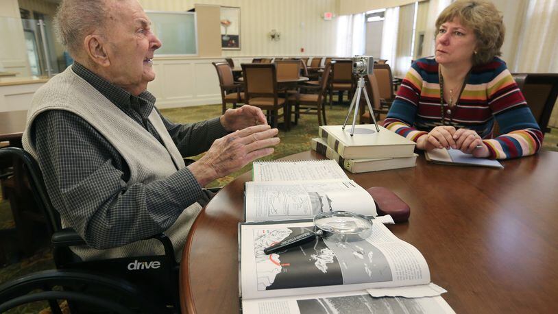 The Dayton Foundation has announced two new grants to assist non-profits who are working with older adults. In this December 2016 photo, World War II veteran Clyde Dye, 93, is interviewed by volunteer Suzanne Nichols in Akron. Nichols is working on a veterans history project for The Library of Congress. (Phil Masturzo/Akron Beacon Journal/TNS)