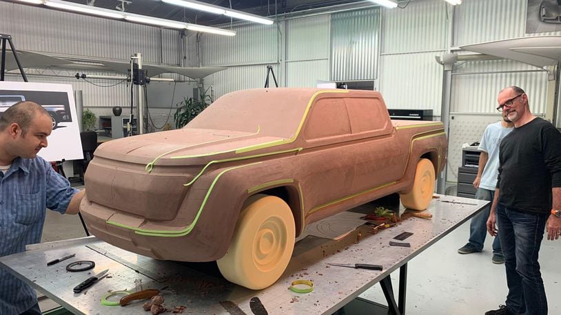 Lordstown Motors engineers work on designing clay models of the all-electric Endurance pickup. Lordstown Motors.