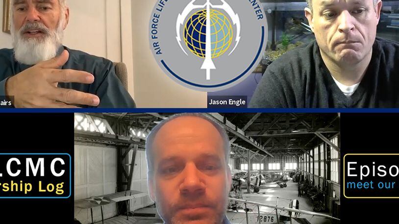 Kevin Rusnak and Jason Engle, Air Force Life Cycle Management Center historians, speak with Daryl Mayer, AFLCMC Public Affairs, about being their mission supporting the center. To hear the full conversation, watch Leadership Log on YouTube at https://youtu.be/jbuPMzlNMXE. You can also listen by searching “Leadership Log” on Apple Podcast, Google Podcast, Spotify, Overcast, Radio Public or Breaker. U.S. AIR FORCE PHOTO