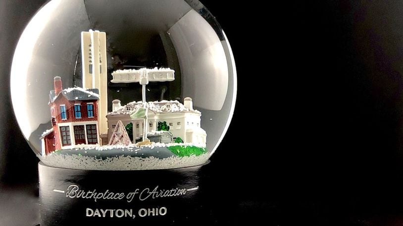 Global Love Dayton makes snow globes featuring Dayton scenes. CONTRIBUTED
