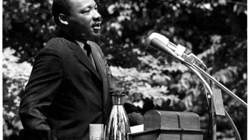 Martin Luther King, Jr. Delivering the Antioch College Commencement Address, 1965, image courtesy of Antiochiana, Antioch College