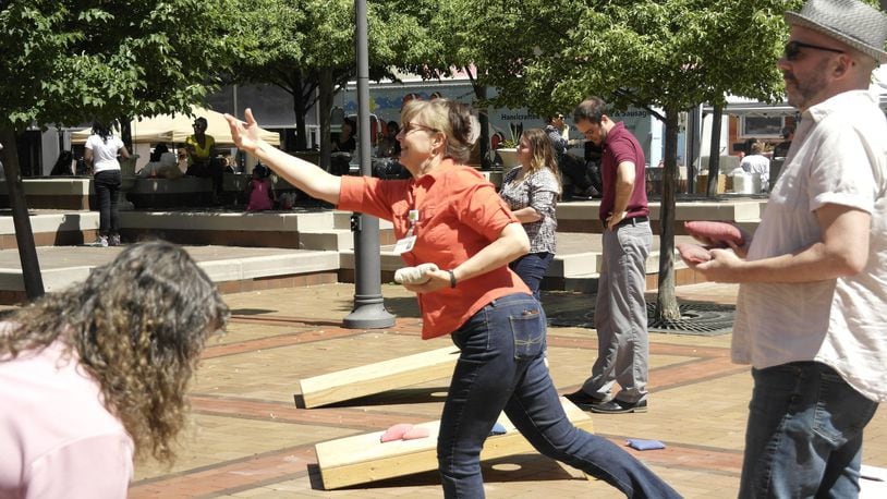 The Square is Where program in downtown Dayton will resume on May 2, along with its rotating schedule of lunchtime activities.