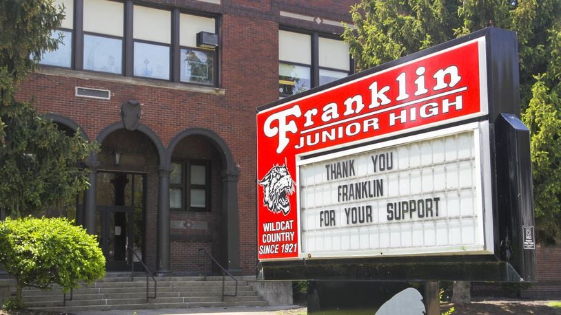 Franklin Junior High School, which opened in 1921 as the junior high and high school building is slated for demolition late this summer to make way for a new high school facility. The district is offering final tours of the building in May and is planning virtual tours for the community to see. FILE PHOTO