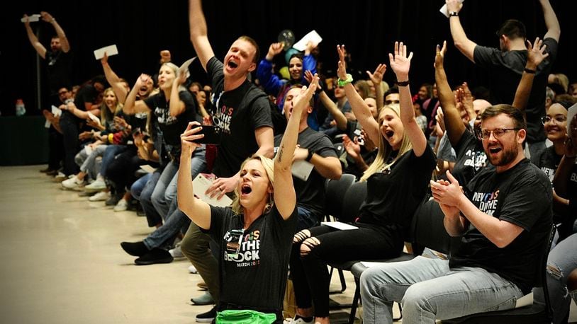 Wright State University Medical students cheer and celebrate for other students during at Match Day event on Friday March 18, 2022. MARSHALL GORBY\STAFF