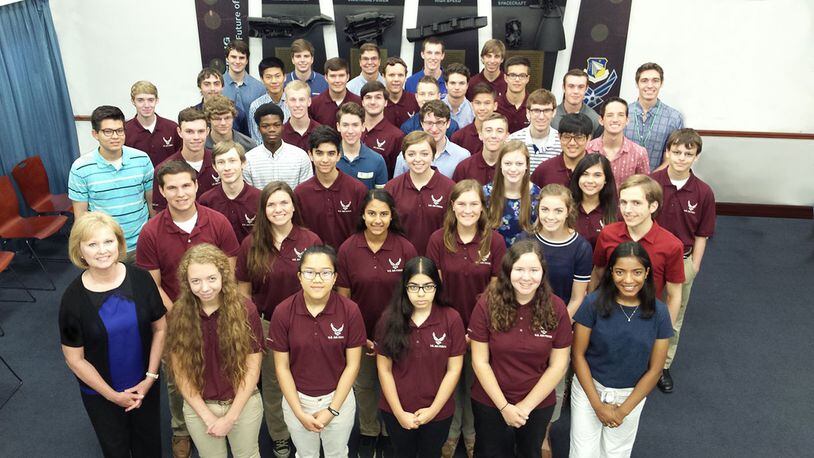 The 2017 class of the Wright Scholar program at Wright-Patterson Air Force Base. Since the summer of 2002, the program has given high school students with an aptitude and interest in STEM (science, technology, engineering and mathematics) opportunities to apply their skills and supplement their vocational background. (Contributed photo)
