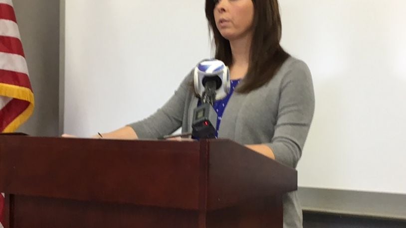 Miami Twp. Detective Danielle Schweickart on Friday addressed questions into the police department’s fraud investigation into a former co-owner of American Memorial Monuments. The business is fully cooperating with the investigation, she said. NICK BLIZZARD/STAFF
