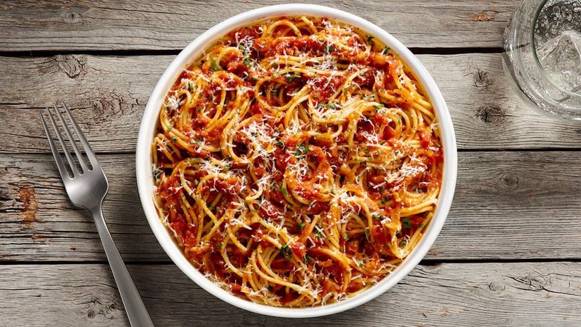 The new roasted tomato Pomodoro pasta at Piada restaurants.