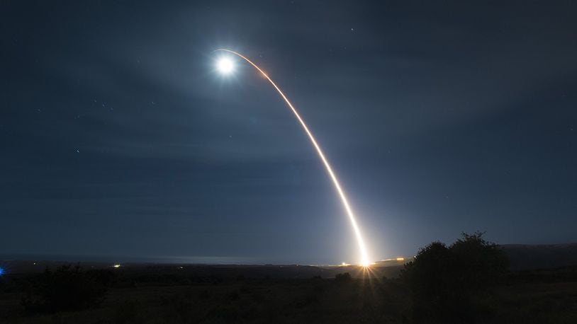 The Air Force Nuclear Weapons Center created two new directorates to focus on its intercontinental ballistic missile mission. An unarmed Minuteman III, the current version of the ICBM, launches during a developmental test at 12:33 a.m. Pacific Time Feb. 5 at Vandenberg Air Force Base, Calif. It will be replaced with the new Ground Based Strategic Deterrent ICBM, starting in the late 2020s. (U.S. Air Force photo/Senior Airman Clayton Wear)