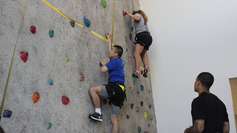 Wright-Patt Outdoor Recreation offers indoor programs during the winter months. Airmen eligible under the Recharge for Resiliency program can participate in the activities at discounted rates. Indoor rock climbing is one of the programs available for the month of November. (Contributed photo)