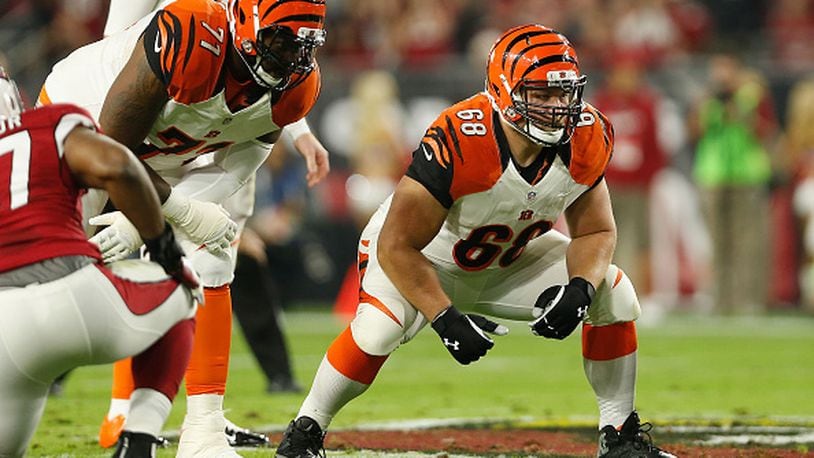 GLENDALE, AZ - NOVEMBER 22: Guard Kevin Zeitler #68 of the Cincinnati Bengals in action during the NFL game against the Arizona Cardinals at the University of Phoenix Stadium on November 22, 2015 in Glendale, Arizona. The Cardinals defeated the Bengals 34-31. (Photo by Christian Petersen/Getty Images)