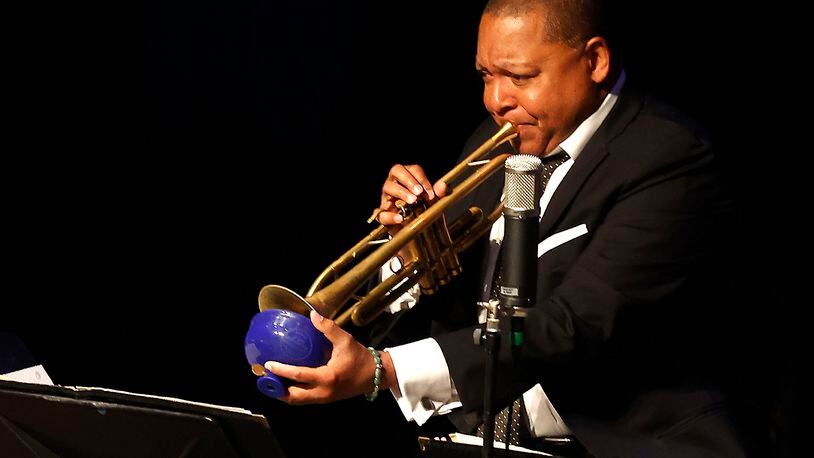 Wynton Marsalis and the Jazz Lincoln Center Orchestra perfoms to a full house at the Clark State Performing Arts Center for a youth education program Thursday, Feb. 9, 2023. BILL LACKEY/STAFF