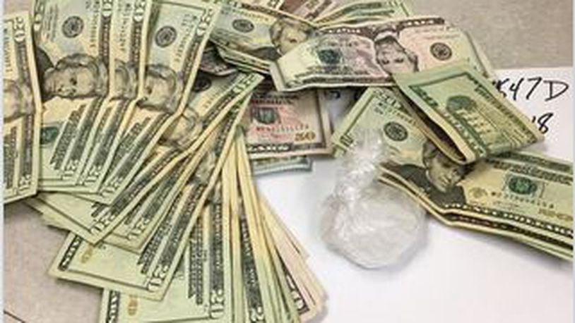 Cash and suspected meth seized in drug raids Friday, Feb. 2, 2018, by Xenia police and the Greene County ACE Task Force, Xenia police Capt. Alonzo Wilson said.
