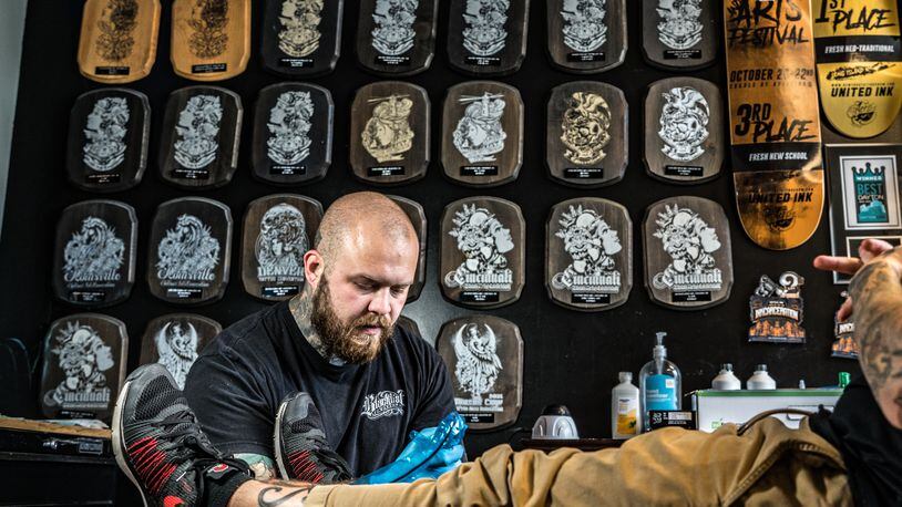 Tattoo artist Caleb Neff has won numerous awards for his work. PHOTO BY DYLAN BOOTH