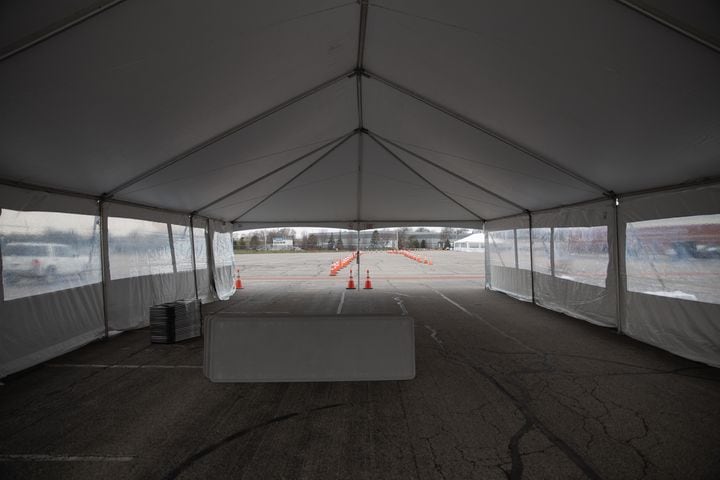 PHOTOS: UD Arena parking lot transformed into drive-up coronavirus testing center