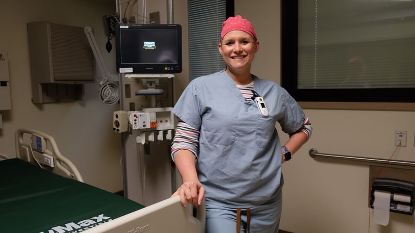 Kendra Grilliot works as a nurse at the Dayton VA. CONTRIBUTED