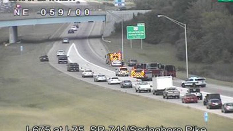Crews are on scene of an injury crash at I-75 North at I-675 North in Miami Twp.